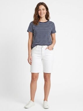New York & Company White Jean Shorts - Classic Five-Pocket Style